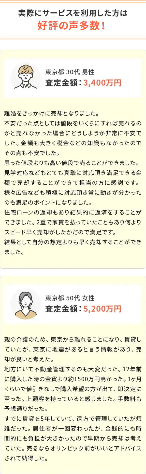 実際にサービスを利用した方は好評の声多数！